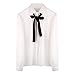 Sankill Sweet Chiffon Tie Bow Blouse (L, Long sleeve)