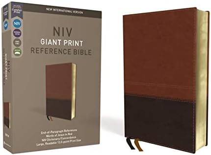 NIV, Thinline Bible, Giant Print, Bonded Leather, Black, Red