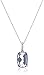 Amazon Collection Sterling Silver Swarovski Elements Tanzanite Color Crystal and Clear Crystal Pendant Necklace, 18