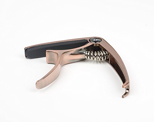 ZEALUX Multifunctional Guitar Capo for Guitars, Ukulele, Banjo, Mandolin, Bass. Ultra Lightweight Aluminum Metal for 4 & 6 & 12 String Instruments - Premium Accessories (Red Bronze) - Thumbnail 6
