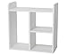 PAG Desktop Shelf Freestanding Wood Small Bookshelf Desk Supplies Organizers and Accessories Storage Display Rack Office Decor for Women, White