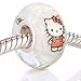 Everbling Glow in the Dark Cool Hello Kitty Murano Glass Bead 925 Sterling Silver Solid Core Charm Fits European Charm Bracelet