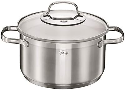 ELEGANCE batteria di pentole da 10 pezzi, 6 pentole da cucina, 1 inserto per la cottura a vapore, 2 padelle nel set, acciaio inox 18/10, adatta alla lavastoviglie e ai piani cottura a induzione