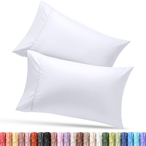 Utopia Bedding King Pillow Cases - 2 Pack - Envelope Closure - Soft Brushed Microfiber Fabric - Shrinkage and Fade Resistant Pillow Covers 20 X 40 Inches (King, White)