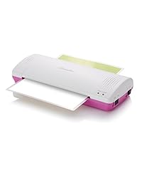 Laminador térmico Swingline Inspire Plus, de color blanco y azul, grosor máximo de 9 pulgadas y calentamiento rápido, con fundas plastificadas (modelo 1701863ECR), Rosado