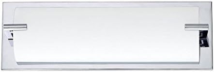 Kendal Lighting VF2500WH-3L-CH Paramount 3-Light Vanity Fixture, Chrome Finish and White Curved Glass
