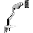 Humanscale M10 Adjustable Heavy Duty Monitor Arm with Angled/Dynamic Links - Two Piece Clamp Mount - Polished Aluminum M10CMWBTB