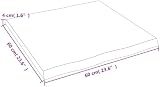 vidaXL Solid Oak Wood Live Edge Tabletop Dark Grey 60x60cm Handcrafted Unique view 3