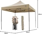 All Seasons Gazebos 3x3m Heavy Duty Pop Up Gazebo with 4 Side Walls Beige view 10
