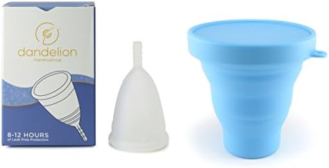 Dandelion Cup Menstrual Cup - Size 2 - Lily Plus Blue Menstrual Cup Washing Container (Compare to Diva Cup)