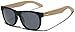 Polarized Classic Horn Rimmed Sunglasses with Bamboo Wood Temples