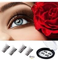 Dual Magnetic Eyelashes Magnet Ultra-thin 0.2mm 3D Reusable Fake Eyelashes For Women Makeup Natural Look (4pcs)