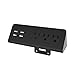 Electriduct Edge Mount Nightstand Charger 6 Amp 1 USB-C Charging Port + 3 USB-A Charging Ports, 3 AC Power Strip Outlets Clamp Desk Power Center - Black