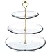 KINGSO 3 Tier Golden Cake Stand(5 Sets) Handle Cake Plate Stand Centre Handle Fittings,crown