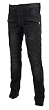 KooL J Mens Panel Biker Zippers Vintage Cotton Stretchy Denim Slim Straight Jeans