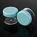 eBoot 10 Pieces Empty Clear Plastic Sample Containers 3/5/ 10/15/ 20 Gram Size Round Cosmetic Pot Jars with Screw Cap Lids and 2 Pieces Mini Spatula (Green)