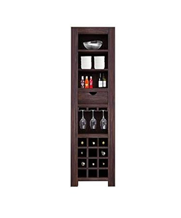 Kingwood Bar Cabinet with Bottle Storage & Single Drawer with Shelf in Sheesham Wood (Standard, Walnut)