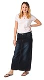 Long Denim Skirt - Indigo Womens Blue Full Length (SKIRT45)