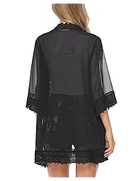 Kimono de gasa para dama, manga 3 4, blusa suelta