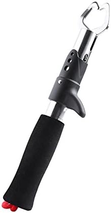 Portable Fishing Gripper In Stainless Steel Fish Lip Grabber Tackle Scale Fishing Tool, Red