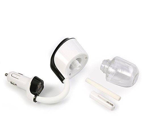 Car Humidifier Mini Air Purifier Aroma Diffuser Air Freshener Purifier Aromatherapy Mist Maker with 180 Degree Rotation Suit for Water Soluble Essential Oils Protable Diffuser with 2 USB Ports--black