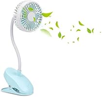 ohderii Clip on Fan Baby Stroller Fan, Portable USB Rechargeable Battery Operated Personal Desk Fan with Flexible Neck...