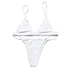 RELTANGL Women's Bikini Halter Top Tie Side Bottom Swimwear Bikini Set, White, Small, 2 Piece