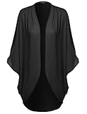 Made by Emma Women's Solid Short Sleeve Open-Front Kimono Style Cardigan