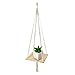 Macrame Shelf Planter Hanger for Indoor Plants with Wooden Shelf, Bohemian Hanging Plant Stand and Decor for Modern Homes, 45 Inches, by California Home Goods