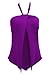 Women Halter Neck One Piece Swimsuit Wrap Split Front