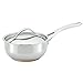 Anolon Nouvelle Stainless Steel Sauce Pan/Saucepan/Saucier with Lid, 2.5 Quart, Silver