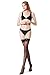 HONENNA Sheer Silky Thigh High Stay Up Silicone Lace Top Stockings (Black B, Small B)