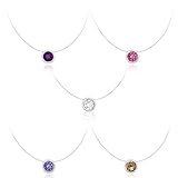 Sterling Silver Round Cut CZ Cubic Zirconia Bezel Set Solitaire Pendant Necklace