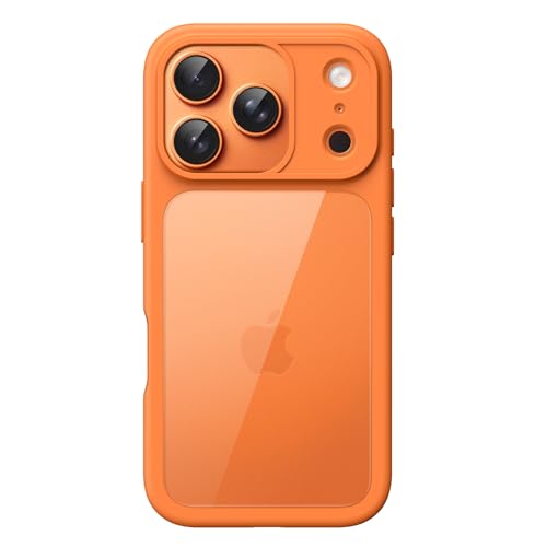 JETech Case for iPhone 17 Pro Max, Orange | Solid Colour Matte TPU Frame, Scratch Resistant, Transparent Back Case Cover
