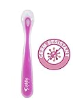 Cuddle Baby Gum-Friendly First Stage Soft Tip Silicone Feeding Spoons for Babies - Pink - BPA, lead, phthalate and plastic free