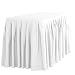 LinenTablecloth 14 ft. Accordion Pleat Polyester Table Skirt White primary