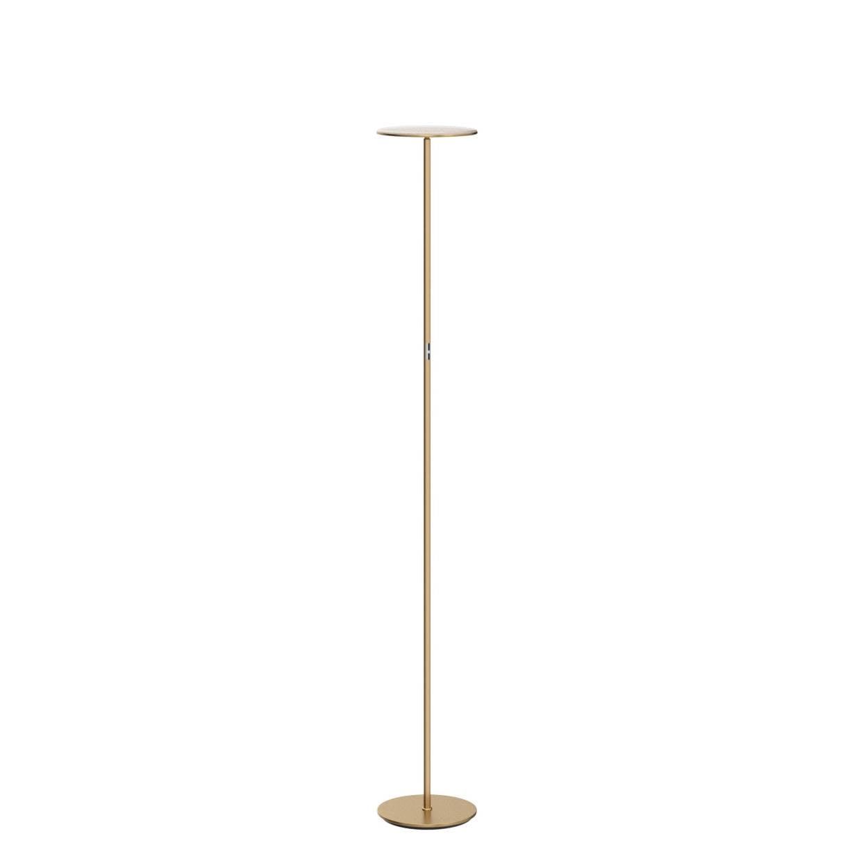 Brightech Sky LED Floor lamp for Living Rooms & Offices -Torchiere Super Bright , Dimmable, Tall Standing Lamp for Bedroom Reading - Gold Brass