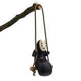 Kimkoala Spirited Away No Face Man Figure Figurines Swing Anime Toy Home Gardening Decor Micro Landscape Decoration Ornaments Resin Crafts Doll