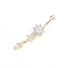 CrazyPiercing Zircon Gold Plated Navel Belly Flower Dangle Belly Ring Body Piercing Jewellery