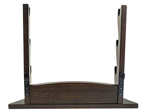 Lord Of Battles Three Tier Sword Display Stand - Dark Walnut Finish