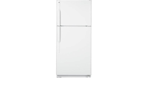 Amazon Com Ge Gth18ibxww 18 Cu Ft Top Freezer Refrigerator White Appliances