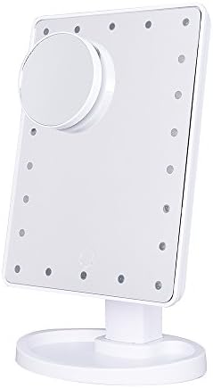Comwinn 2nd Generation Makeup Mirror with Lights, 22 Bright LEDs, 10" Large Screen, Touch Dimmable with Memory Function, Lighted Illuminated Vanity Cosmetic Mirrors (22 LEDs, White)