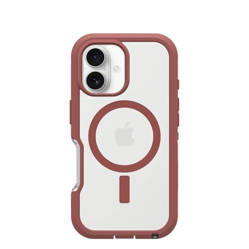 OtterBox Defender Series XT MagSafe Hülle für iPhone 16, stoßfest, Ultra-robust, schützende Hülle, 7X getestet nach Militärstandard, Transparent/Braun