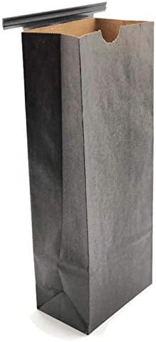 NEWPAK - Compostable Recycled Natural Kraft Paper PLA-Lined Resealable Tin Tie Bags 1LB (4 1/4 x 2 1/2 x 10 1/2) Pack (250) (Black)