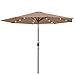 SUPER DEAL 10 ft Patio Umbrella LED Solar Power, with Tilt Adjustment and Crank Lift System, Perfect for Patio, Garden, Backyard, Deck, Poolside, and more (Solar LED - Tan)