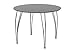 Novogratz Round Dining Table with Chrome Plated Legs, Gray