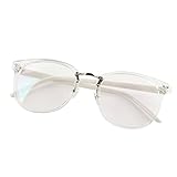 Weixinbuy Unisex Optical Round Frame Eyewear Transparent