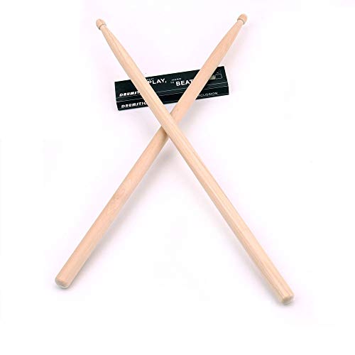 ZHRUNS Drum Sticks 5A Wood Tip Drumstick, Maple, Wood Tip Natural Maple Drumsticks (12 Pairs) - Thumbnail 7
