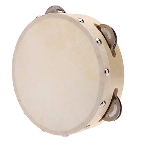 Algol - 6in Hand Held Tambourine Drum Bell Metal Jingles Percussion Musical Toy for KTV Party Kids Games