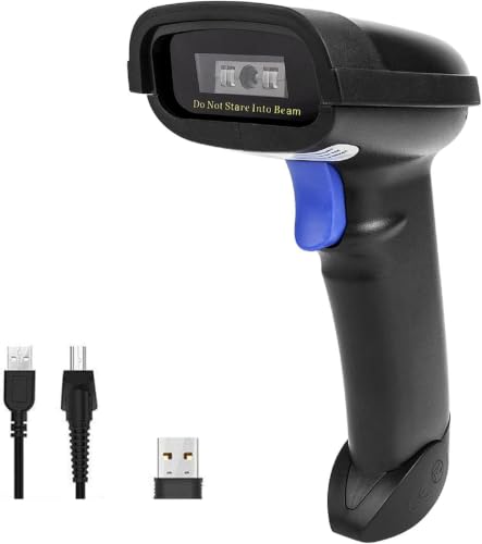 NETUM Escáner de código de barras Bluetooth, compatible con función inalámbrica y Bluetooth 2.4G y conexión por cable, conecta teléfono inteligente, tableta, PC, lector de código de barras (NT-1228BC)